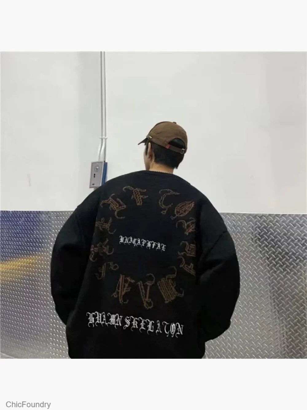Oversized Y2K Goth Punk Harajuku Knit Sweater Pullover Unisex Retro Fairy
