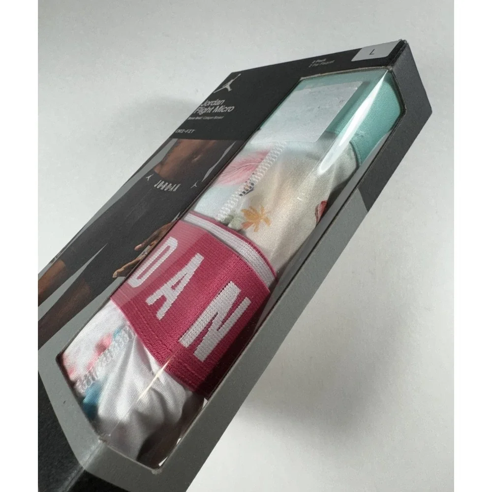 JORDAN Flight Micro Dri-Fit Boxer Briefs 2 Pack Blue Pink Men's Sz L (36-38) NEW