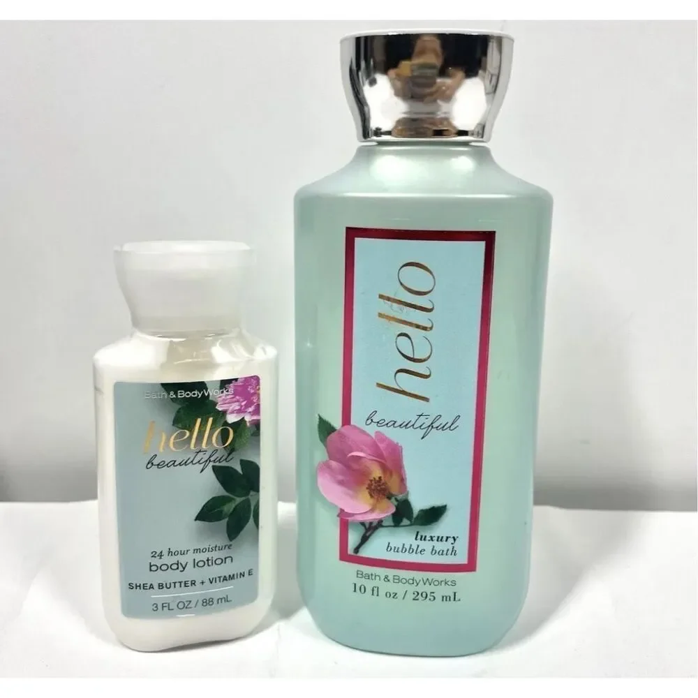 Bath & Body Works Hello Beautiful Luxury Bubble Bath 10 oz & Lotion 3oz New HTF