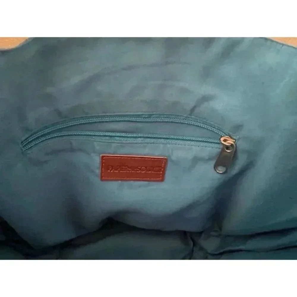 Paper Source Colorful Pom Pom‎ Large Canvas Tote, Colorful Stripes, Zip Closure