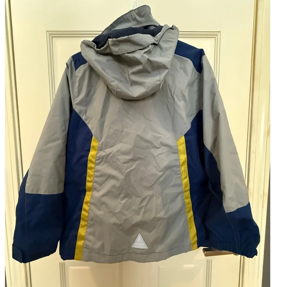 L.L. Bean‎ Boys Youth Size Medium Gray Navy Blue Zip Up Jacket 295452
