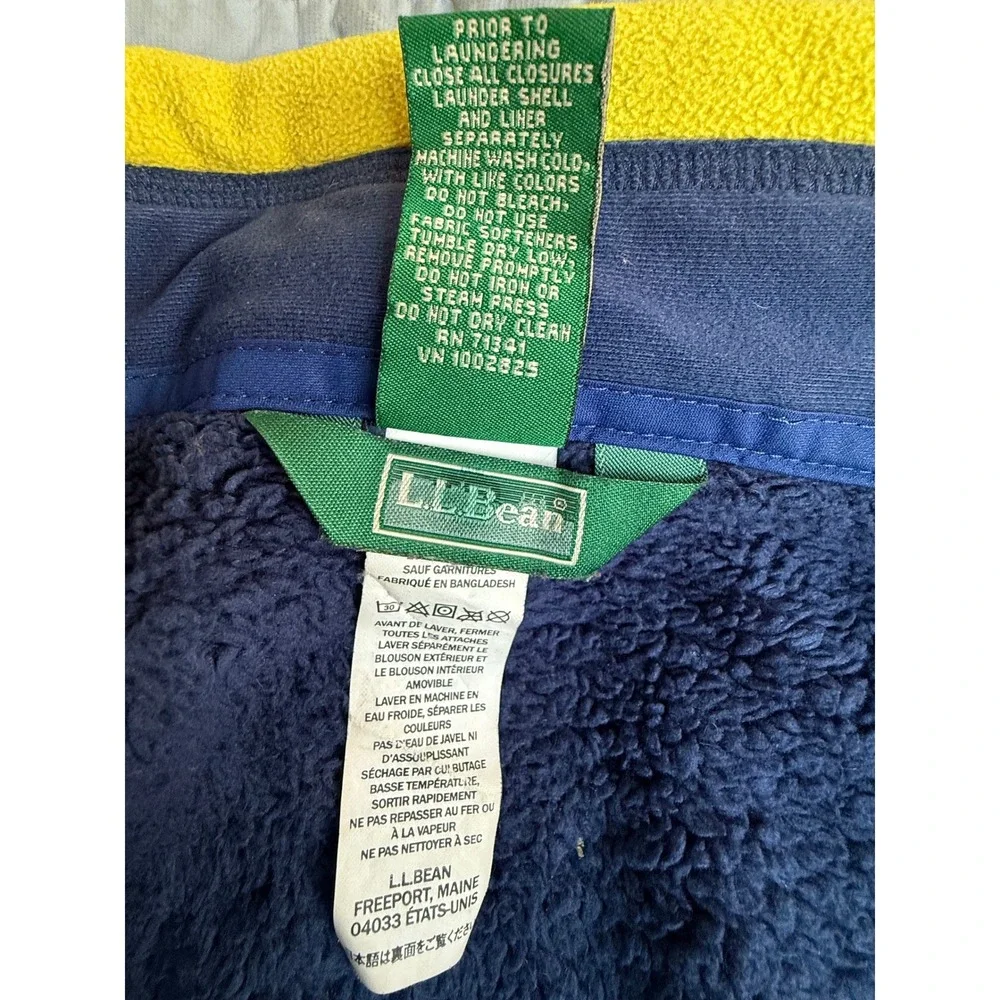 L.L. Bean‎ Boys Youth Size Medium Gray Navy Blue Zip Up Jacket 295452