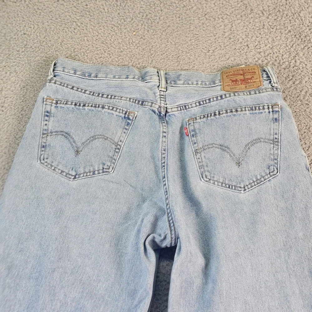 Levis 560 Jeans Mens 36x30 Light Blue Relaxed Tapered Comfort Fit Denim