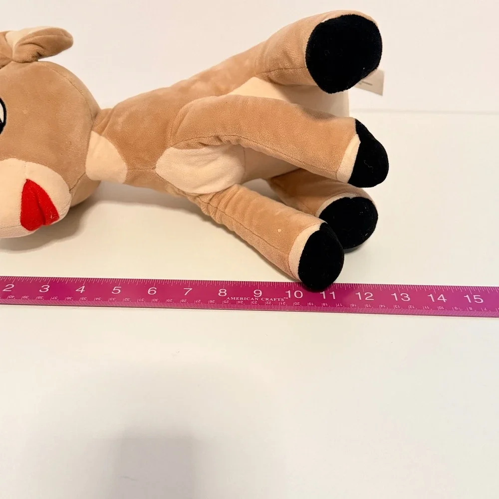 Clarice Rudolph Red‎ Nosed Reindeer Plush Stuffed Animal Bow Holiday Toy