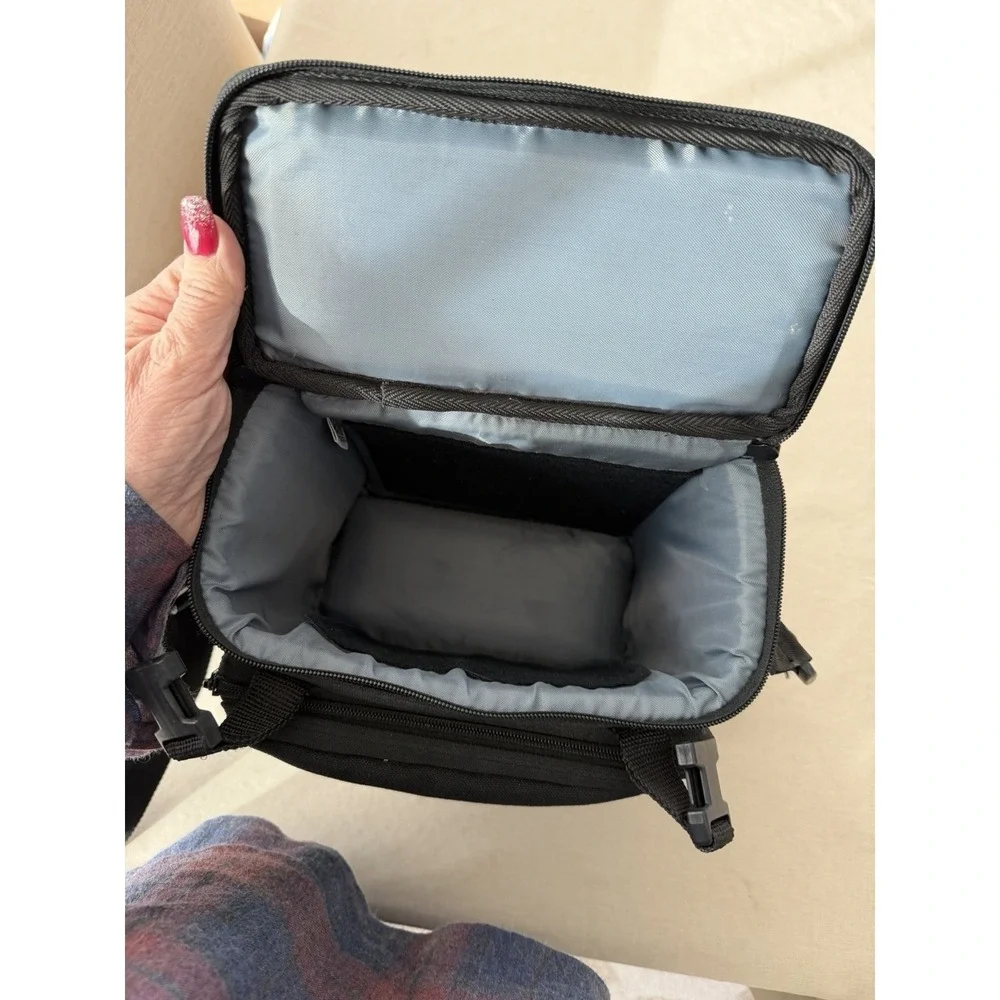 Le Mans LE-2025 Camera Bag Black Padded Travel Shoulder‎ Case w Strap