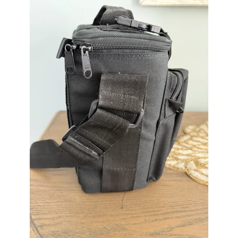 Le Mans LE-2025 Camera Bag Black Padded Travel Shoulder‎ Case w Strap