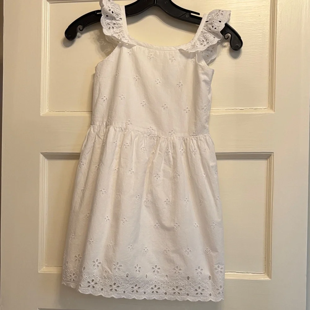 GAP White Eyelet‎ Sundress for Girls - Classic Summer Dress Size S 6-7)