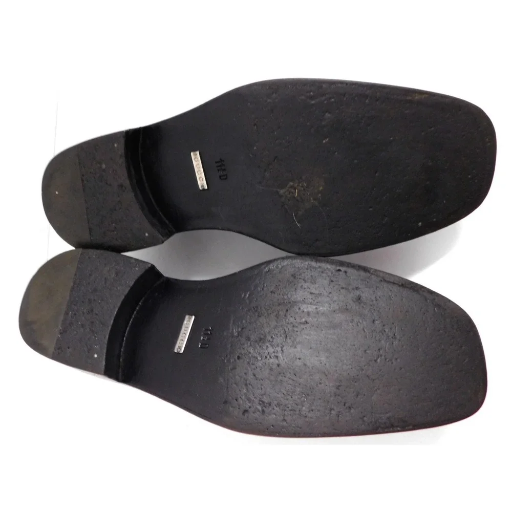GUCCI Loafer Interlocking G Black Leather Men's Shoes Size US 11.5‎ D