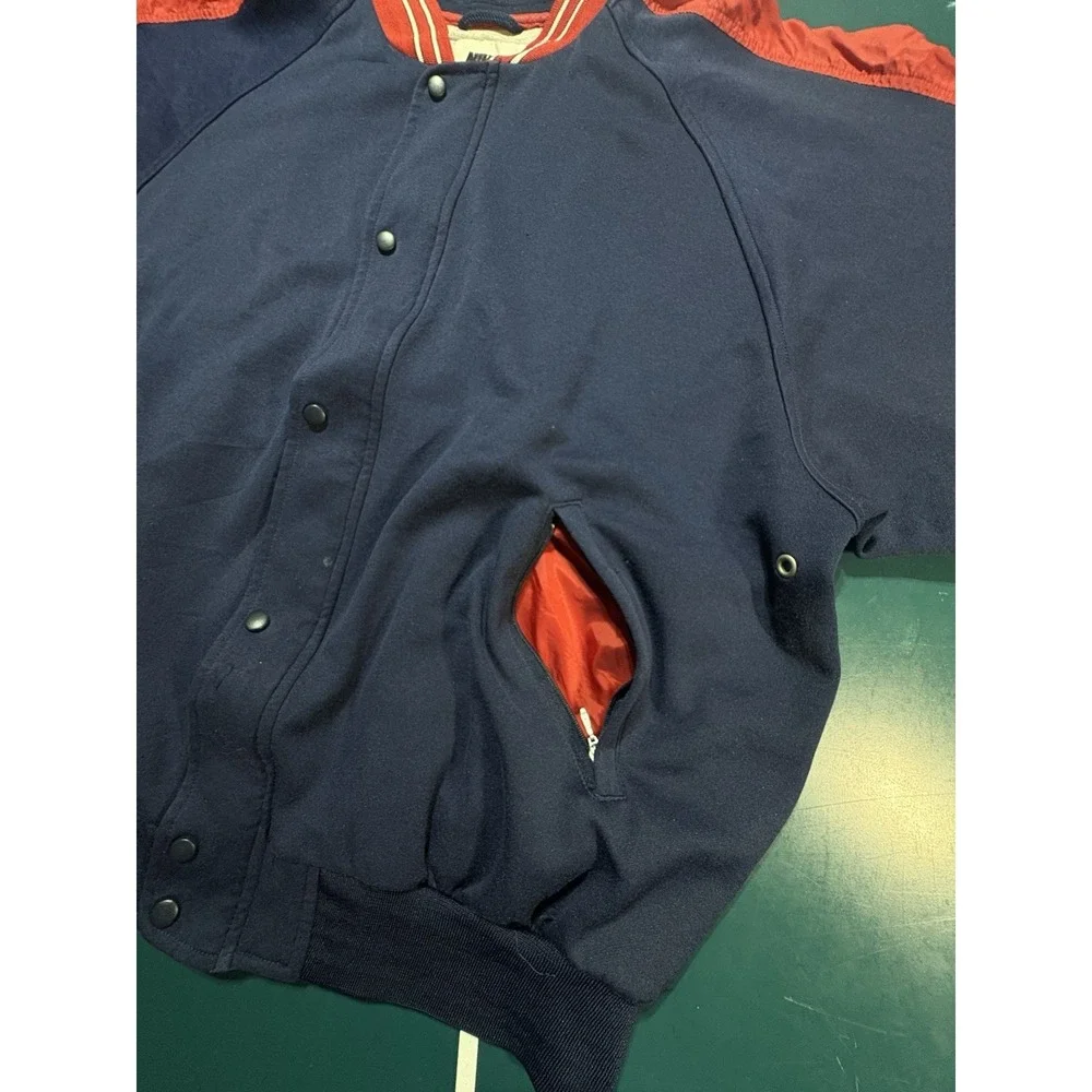 Vintage 90's Nike Bomber Jacket Track Jacket swoosh Red‎ Blue Color Block Size L