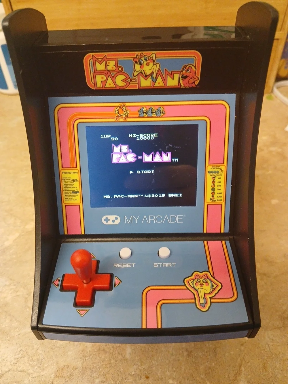Arcade Ms. Pac-Man Mini Arcade Machine - Black/Blue