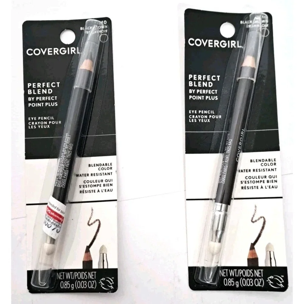 2 Pack CoverGirl Perfect Blend Eyeliner Pencil‎ 110 Black Brown Water Resistant