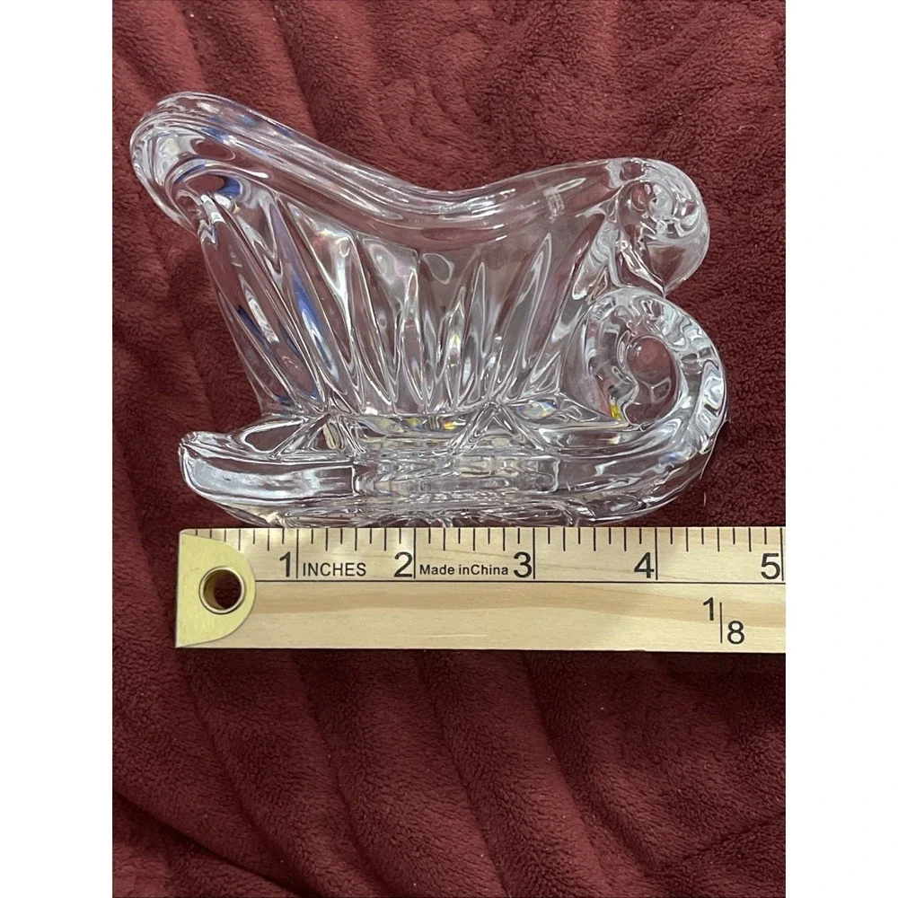 Vintage‎ 24% Lead Crystal Santa Sleigh, Soaker Tub Bathroom Soap dish Heavy Gift