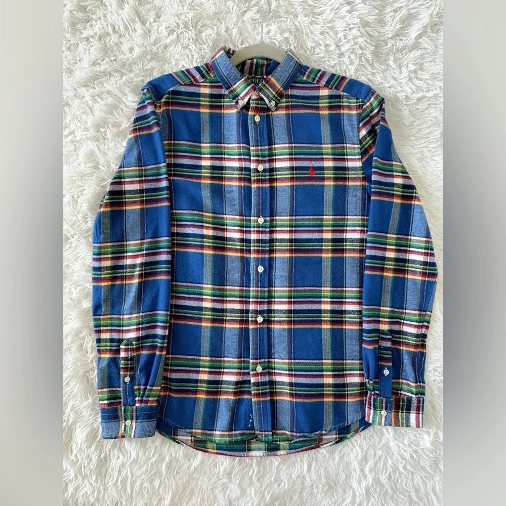 Ralph Lauren Blue and Red Casual Button Down Shirt