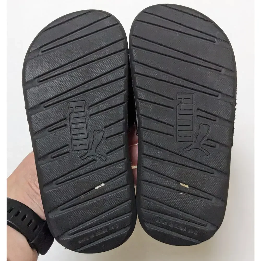 Puma Cool Cat V Slide Sandal Size 12 Black Hook & Loop Shoes