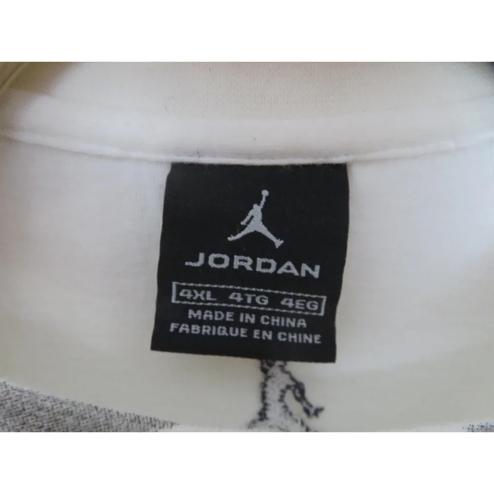 Vintage Air Jordan Grape 5 All Over Print Promo Shirt Mens 4XL White Jumpman
