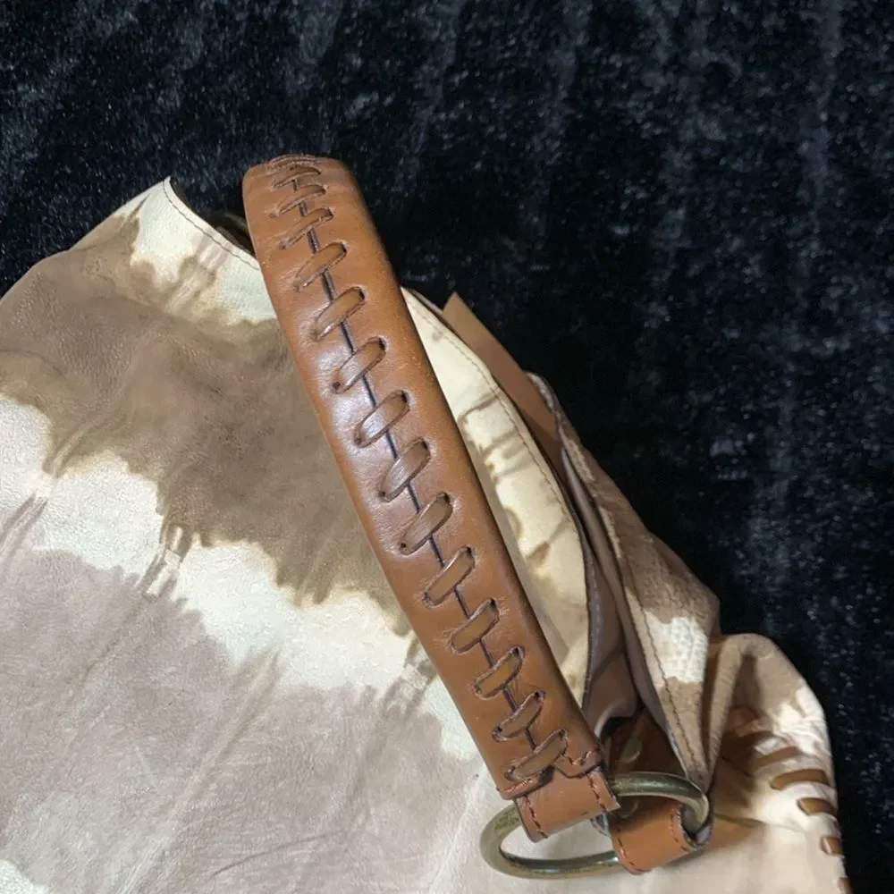 Country Western Rodeo Hobo Tie Dyed Leather Shoulder Bag Purse