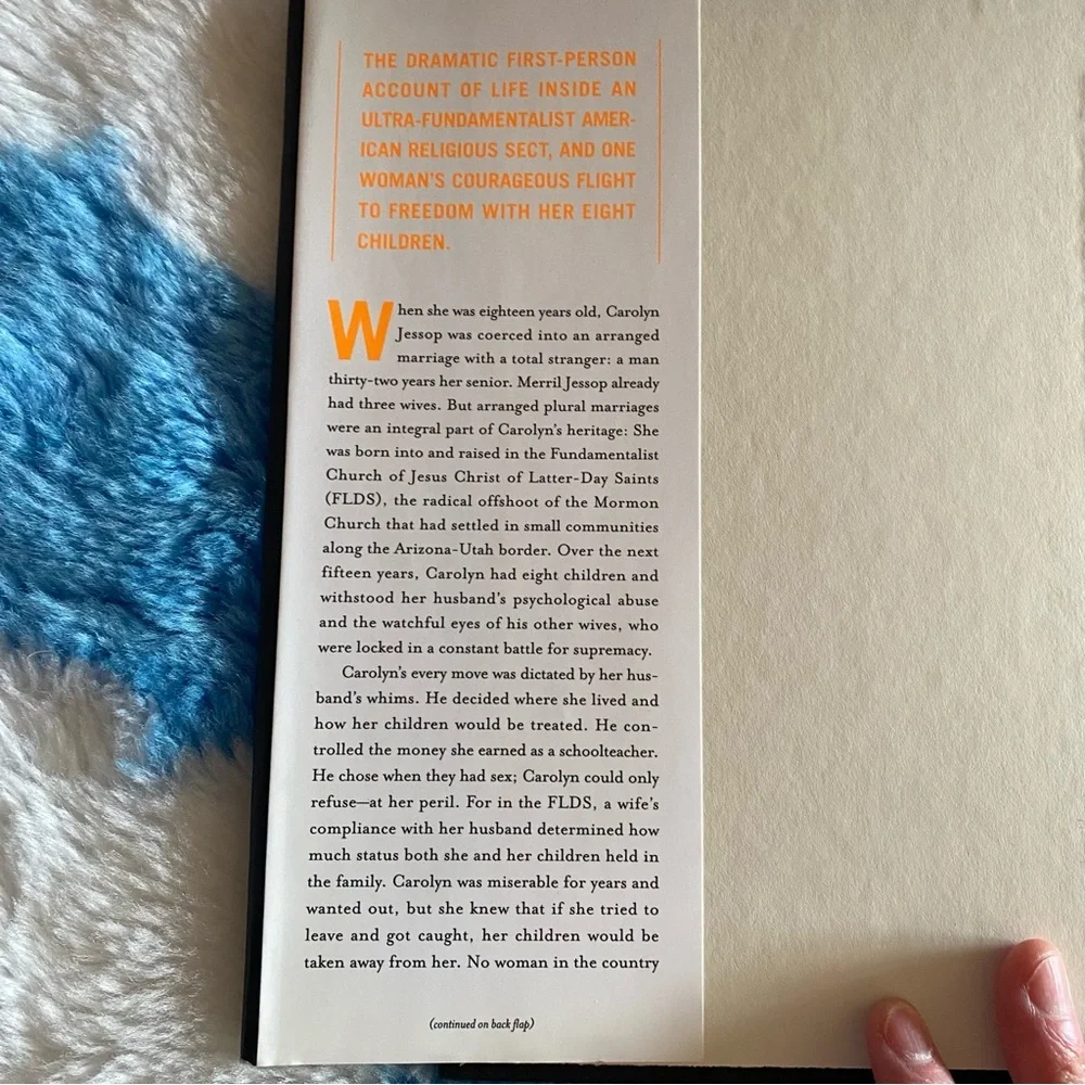 Escape by Carolyn Jessop with Laura Palmer Hardcover Memoir Book