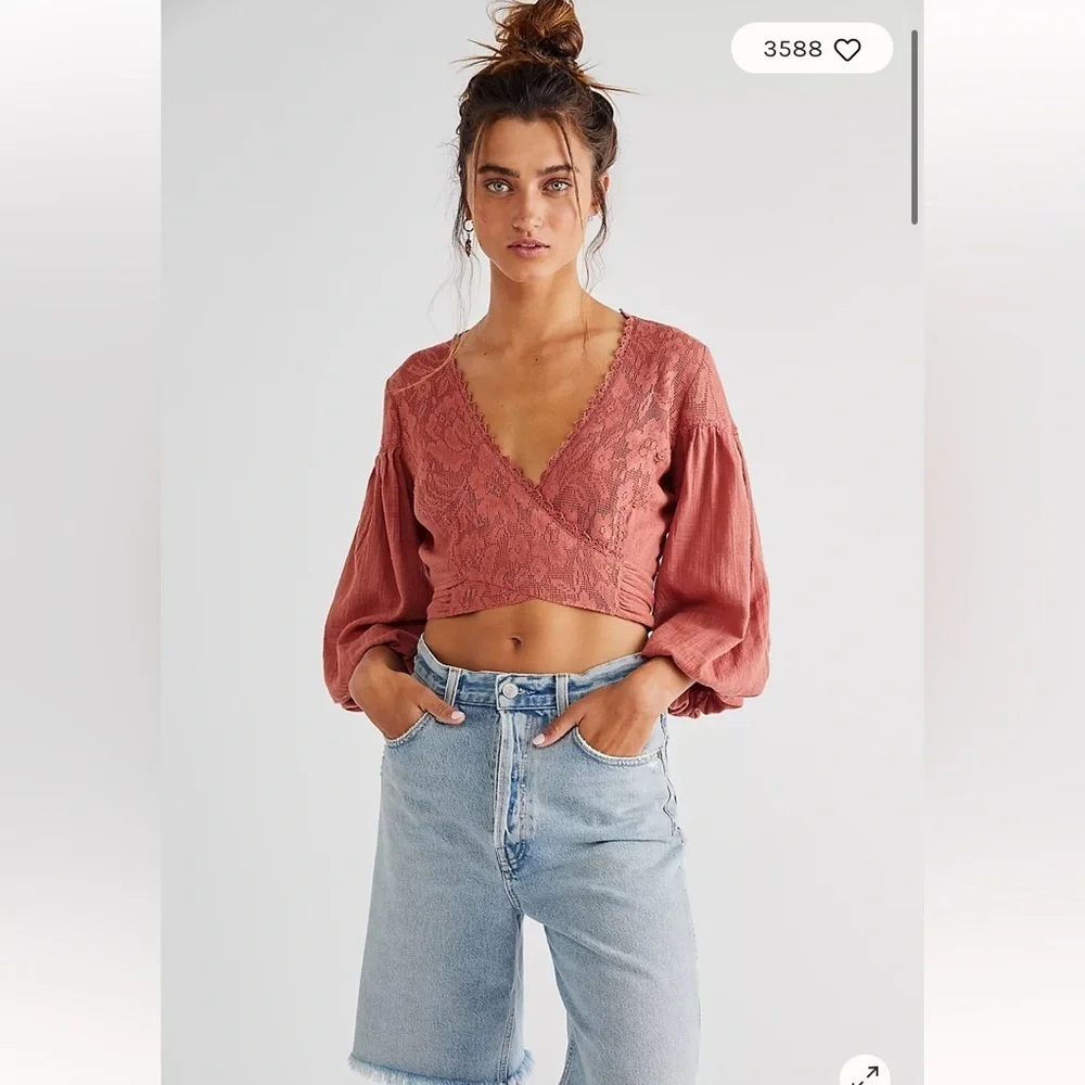 Free People Dolly Wrap Top NWOT Color:Warmstone