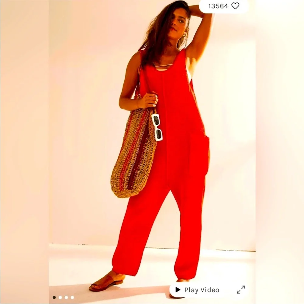 EUC Free People FP beach Hailee Black Jumpsuit small