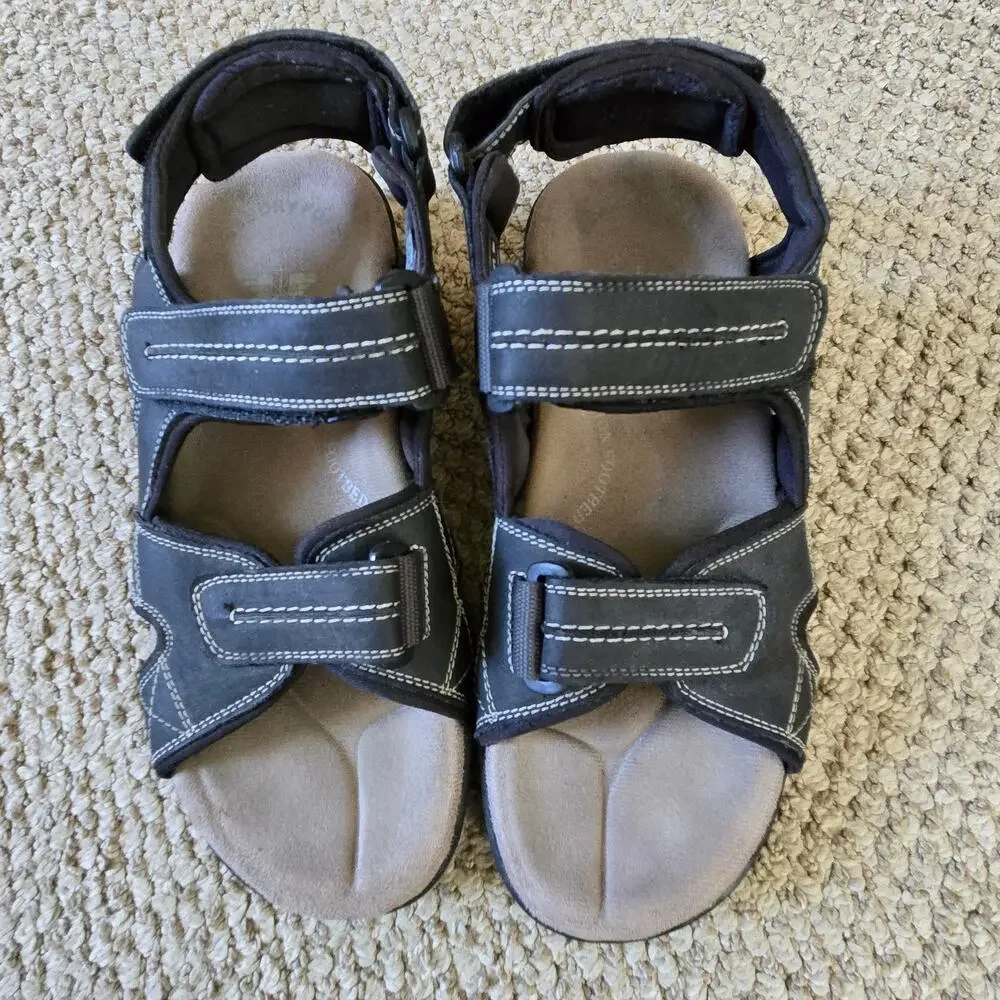 Mens Dockers Newpage Black Slingback Memory Foam Sport River Sandals Size US 8M
