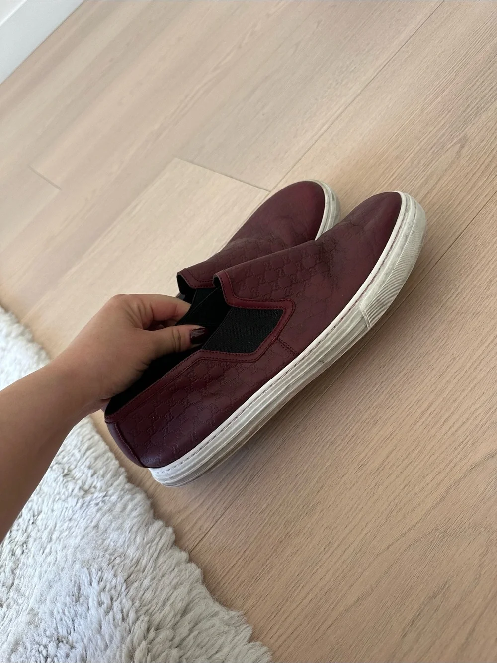 Gucci Burgundy Slip-On Loafers
