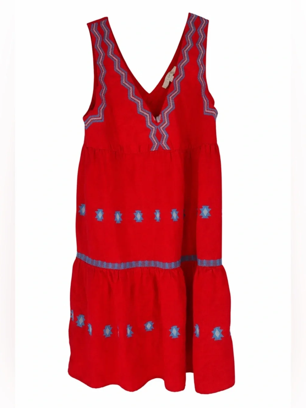 Loft Linen Blend Boho Tiered Dress