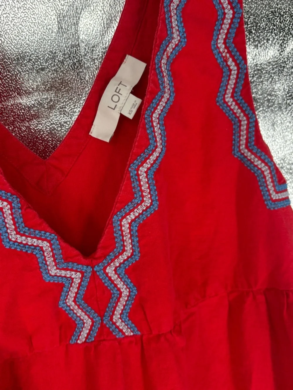 Loft Linen Blend Boho Tiered Dress