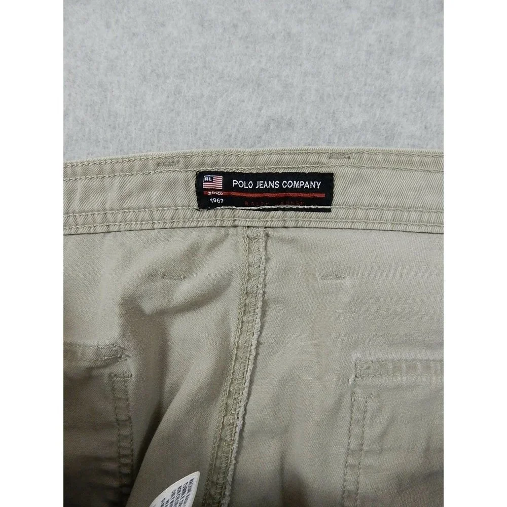 Polo Jeans Ralph Lauren Distressed Solid AUTO Pants (Men's 36x31)‎ Tan