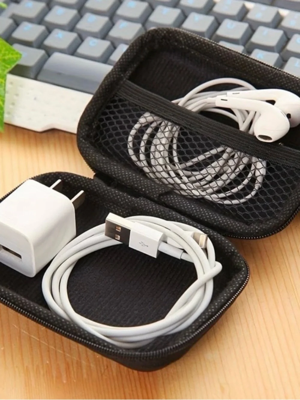 💞 New Black Portable Electronics Cable & Accessory Organizer Travel Case