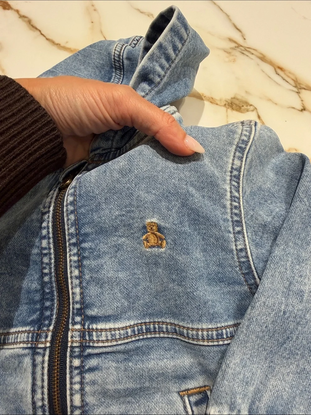 GAP Light Blue Hooded Denim Jacket for Kids