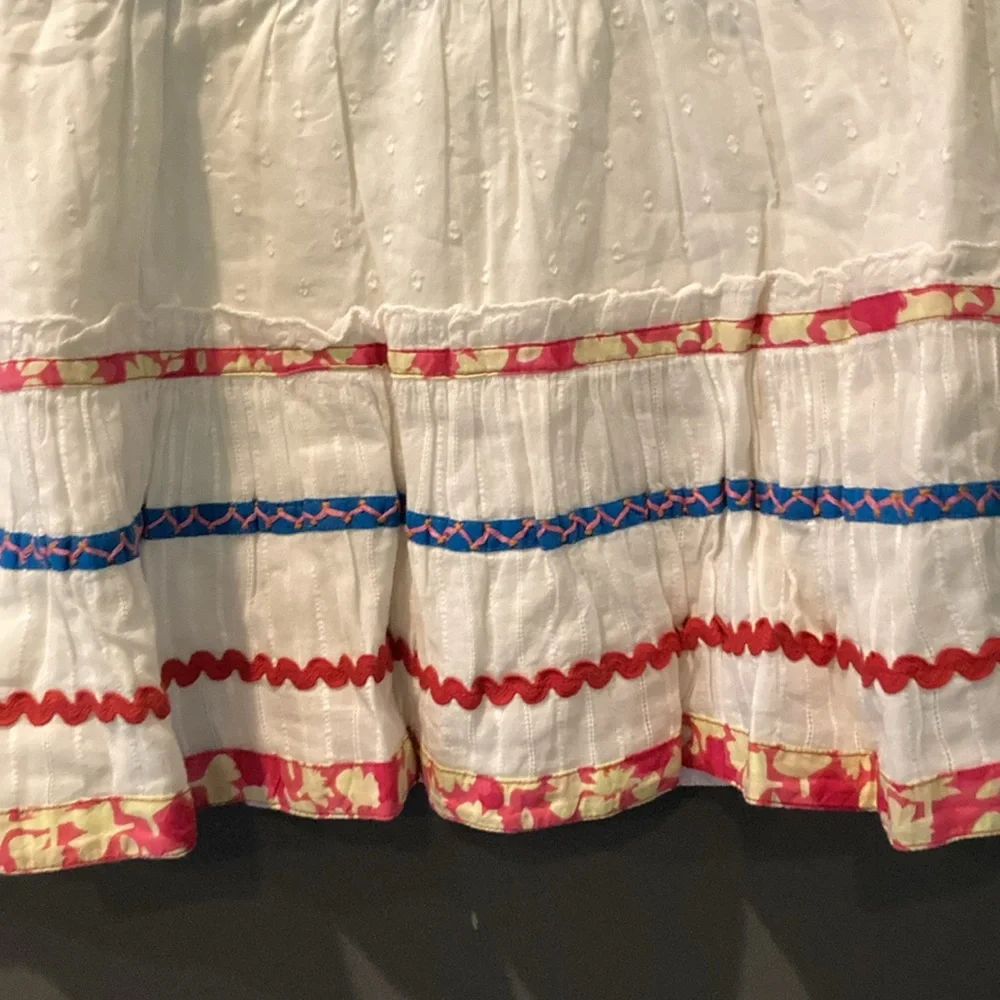 Raga size large beaded & embroidered NWT mini skirt ivory