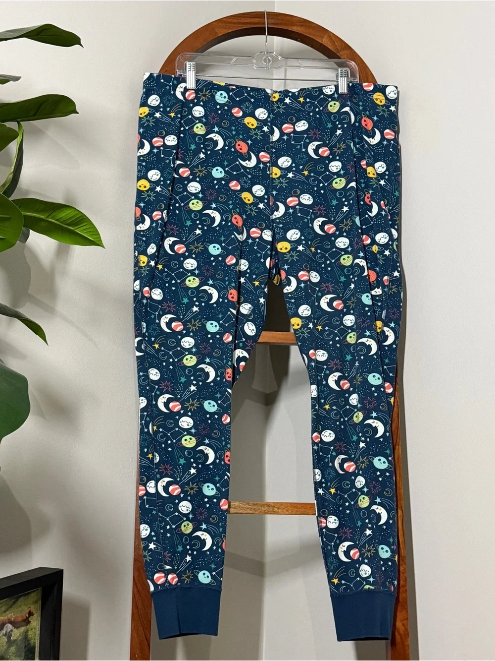 The Company Store XXL Blue Organic Cotton Space Long Sleeve Pajama Set
