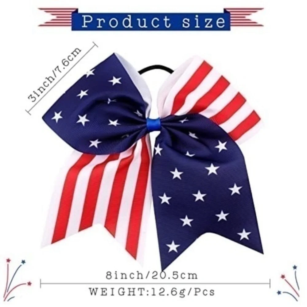 5 for $25! LARGE! Grosgrain Ribbon/Bow with Elastic Tie Band!