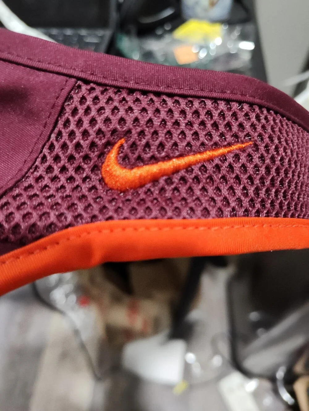 Nike Virginia Tech Hokies Sideline Performance Visor, Maroon/Orange Dri-Fit