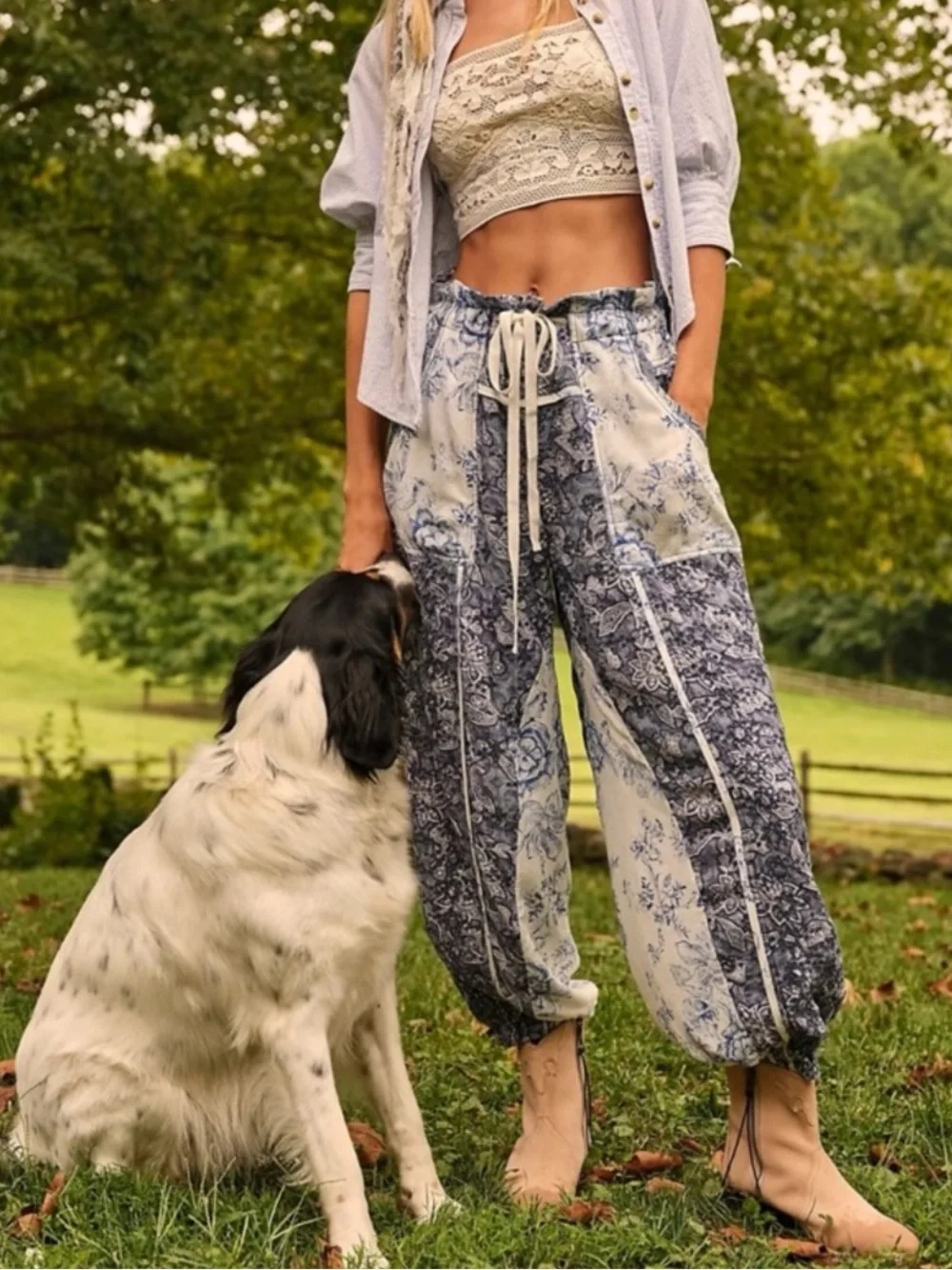 Free People Sweet It Is Printed Pants Size Small