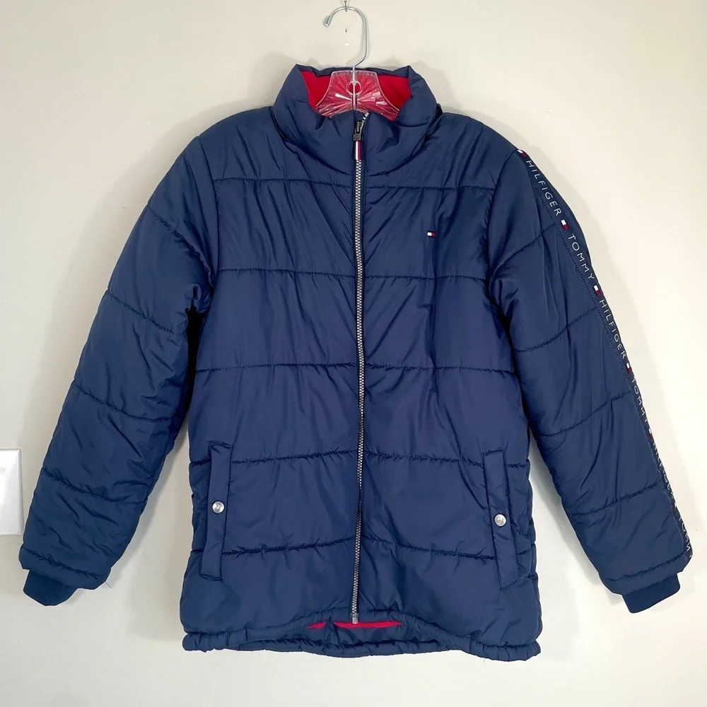 Tommy Hilfiger Navy Puffer Jacket | Youth L 14/16
