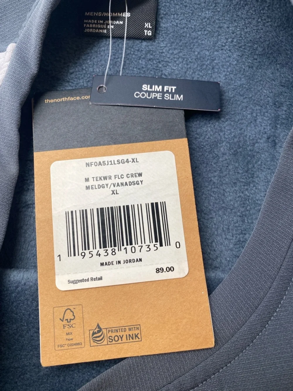 The North Face Raglan Pullover - Slate Blue & Light Gray
