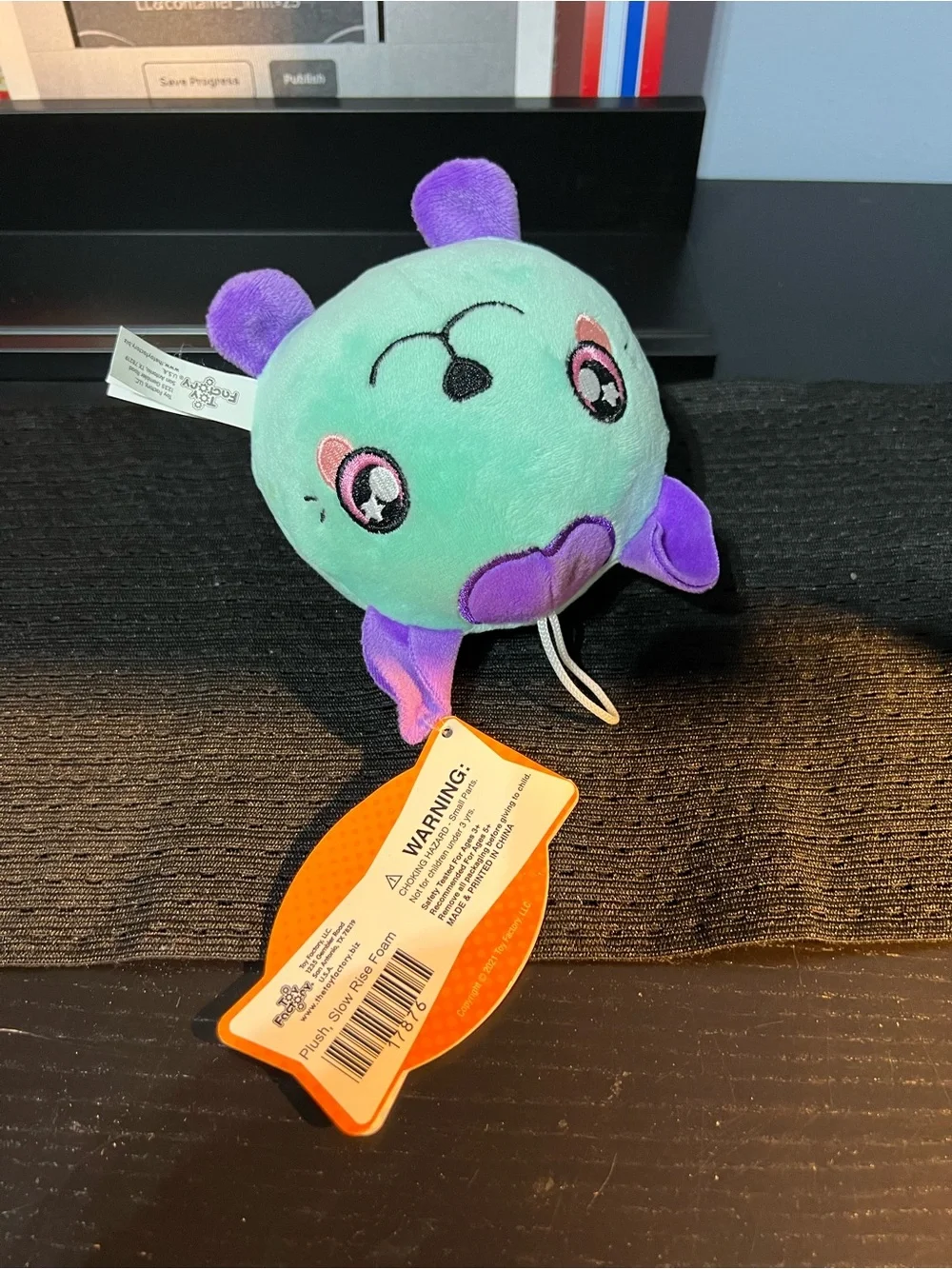 Smooshimals Plush Slow-Rise Foam Pet Toy - Green & Purple