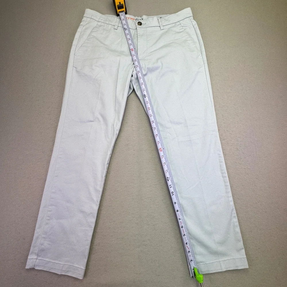 St John's Bay Pants Men's 34x30 Tempflex Chino Light‎ Blue Stretch Flat Front