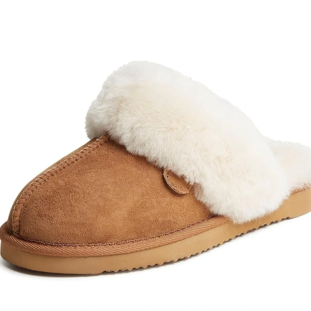 Old Friend Kid's Bobcat Acrylic Fleece-lined Scuff Slippers size 3