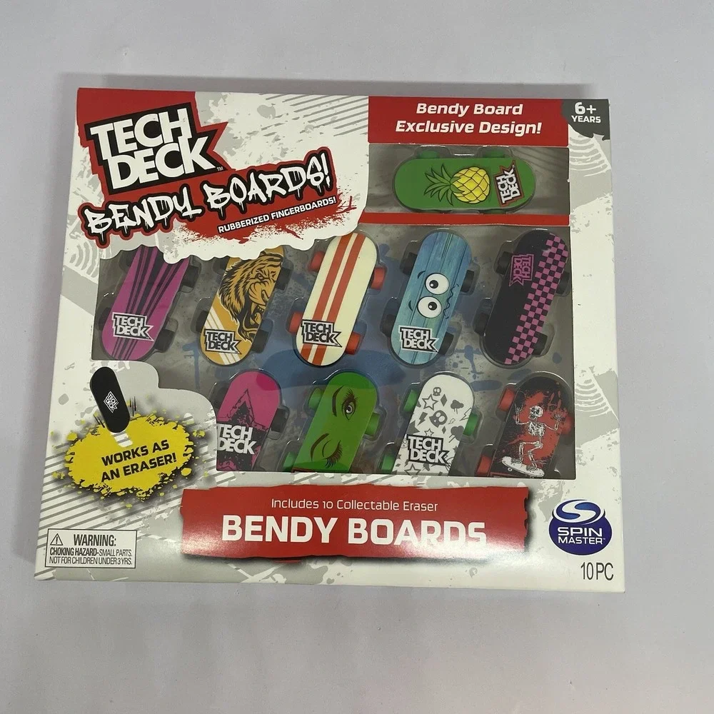 Tech Deck Bendy Boards‎ 10-Pack Rubberized Fingerboards Limited Eraser Edition