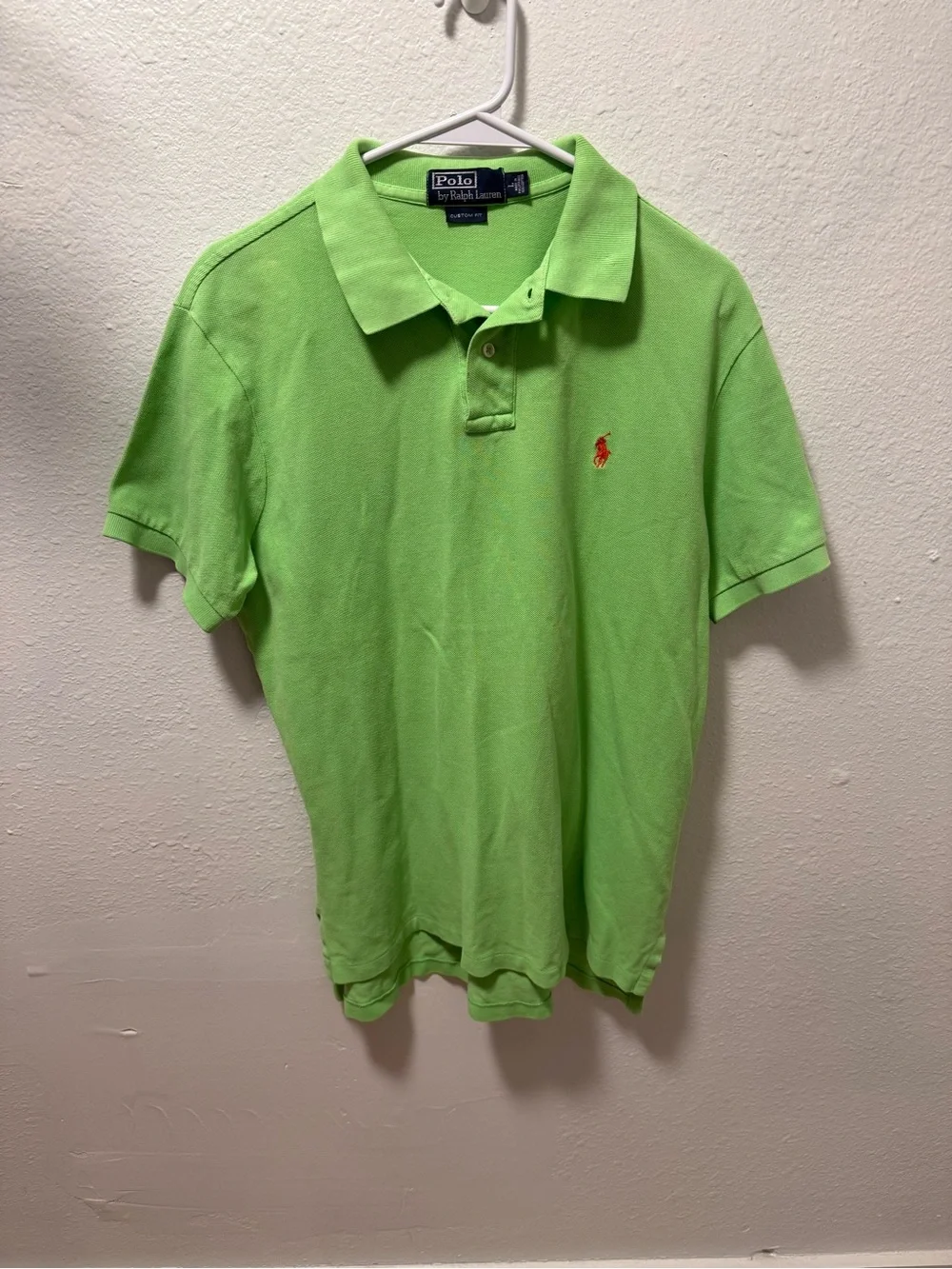 Polo by Ralph Lauren - Custom Fit Green Polo with Red Signature Logo