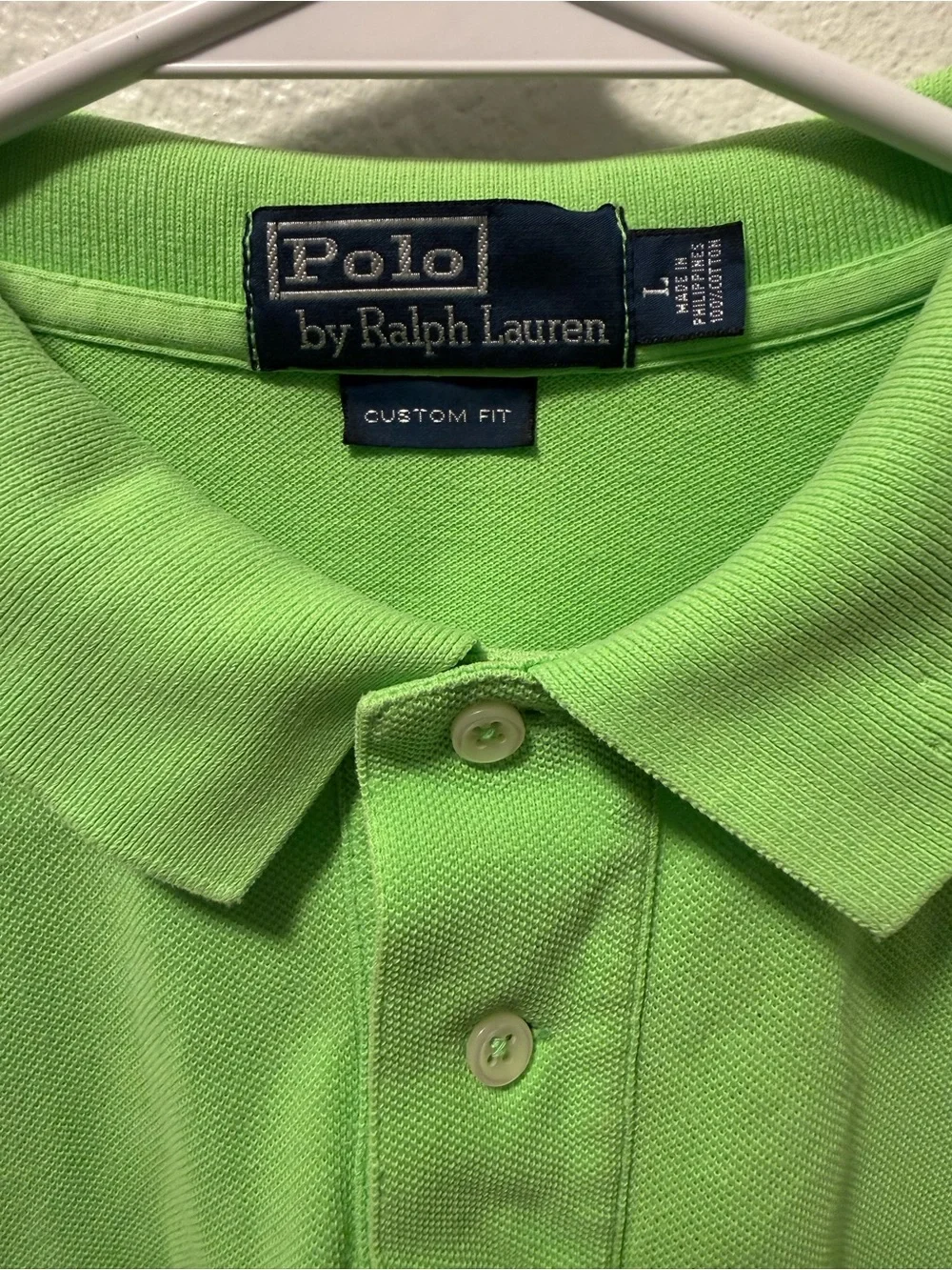 Polo by Ralph Lauren - Custom Fit Green Polo with Red Signature Logo