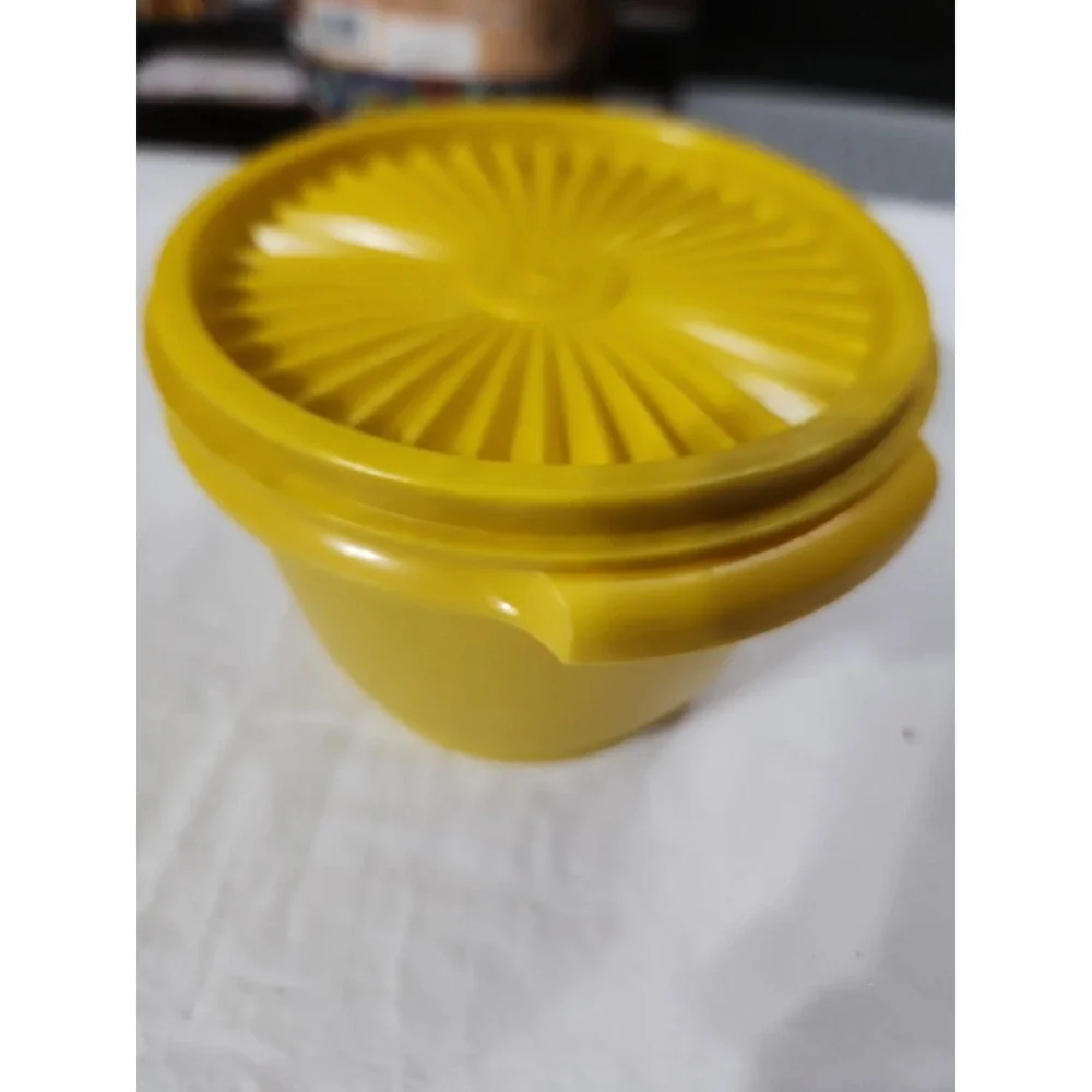 Vintage Tupperware Yellow Small Bowl 886- 10 With Lid # 812-20 Cottagecore