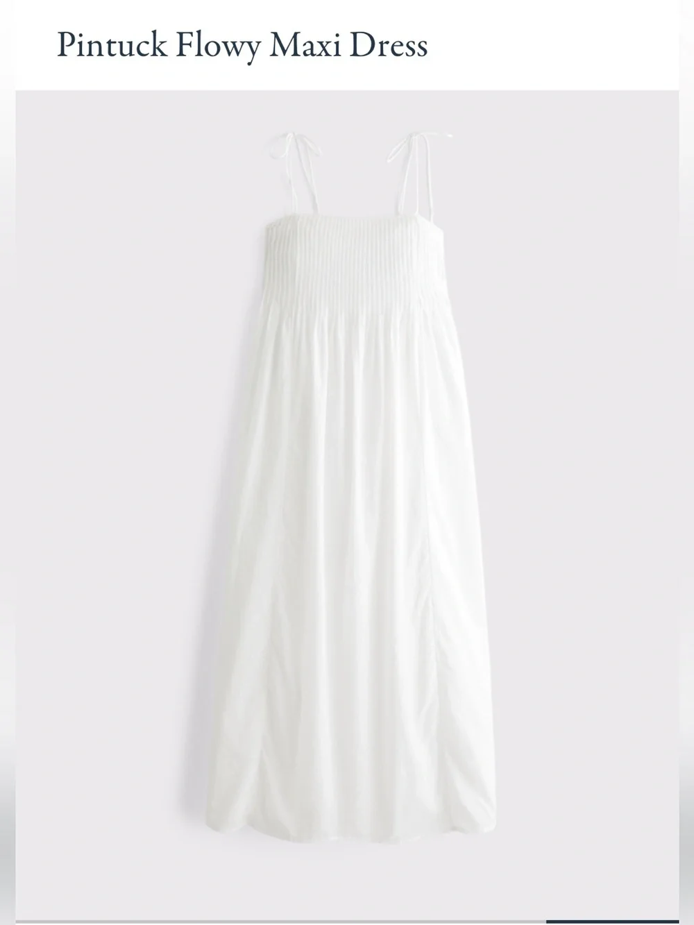 Abercrombie & Fitch White Pintuck Flowy Maxi Dress Large Petite
