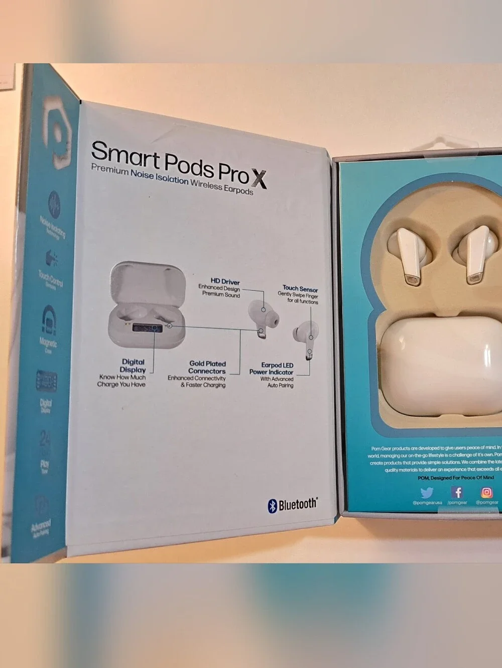 Smart Pods Pro X Wireless Earbuds - White by