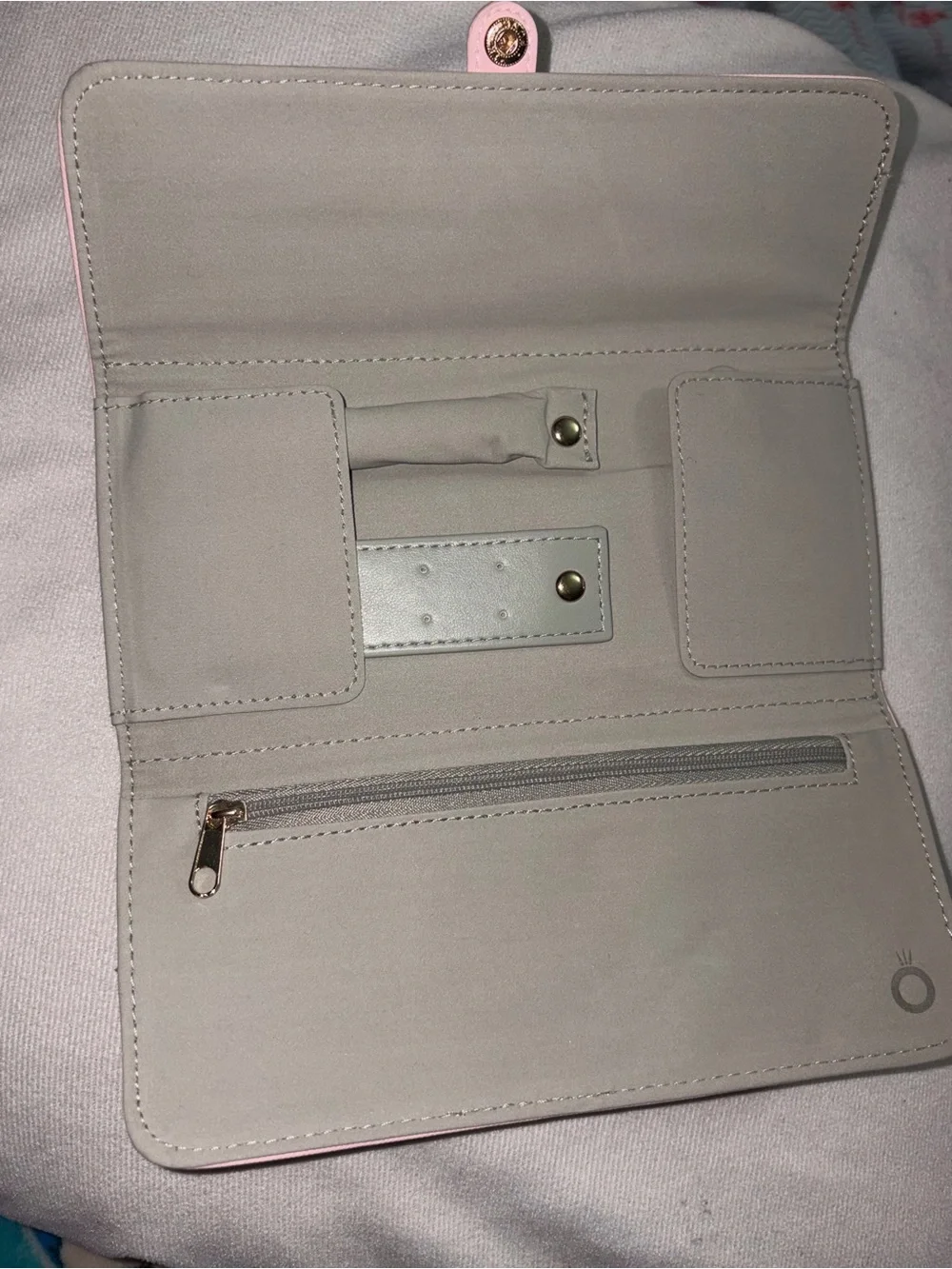 Pink & Gray Travel JewelryRoll case