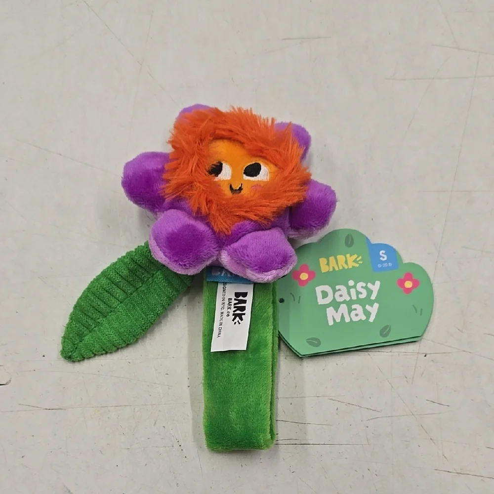 Bark Plush Dog Toy Purple and Orange Flower Daisy May NWT Size Small 0-20 Pounds