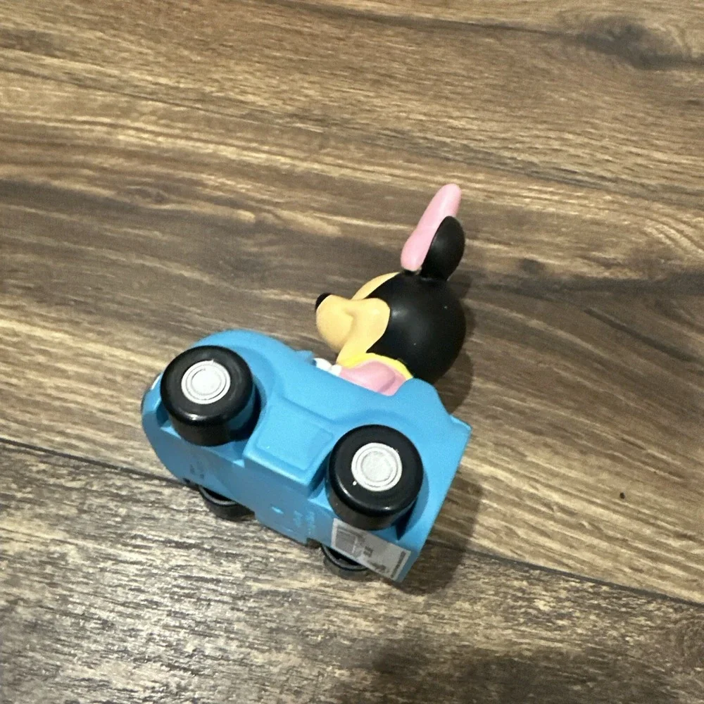 Disney Parks Minnie Mouse Rolling Toy Car Plastic Small Blue 3.25