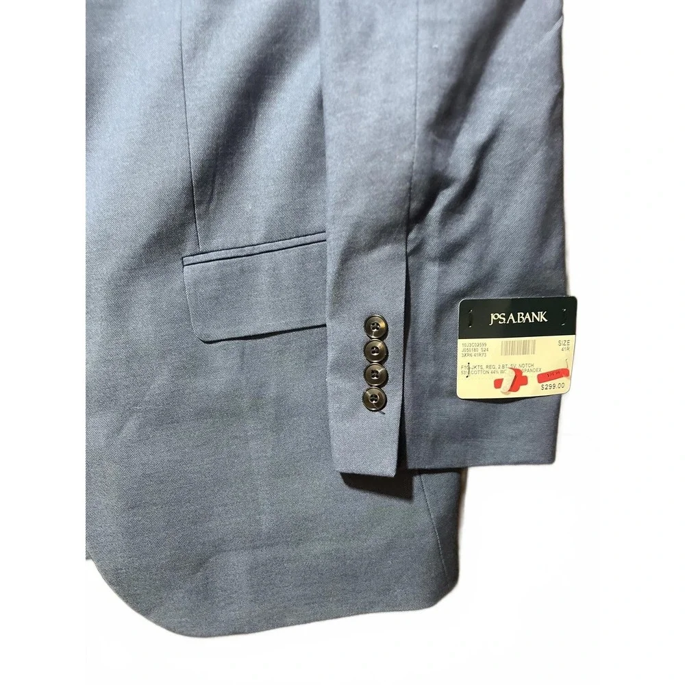 Jos. A. Bank Tailored‎ Fit Suit Jacket Bright Blue Mens 41R Wool Blend NWT